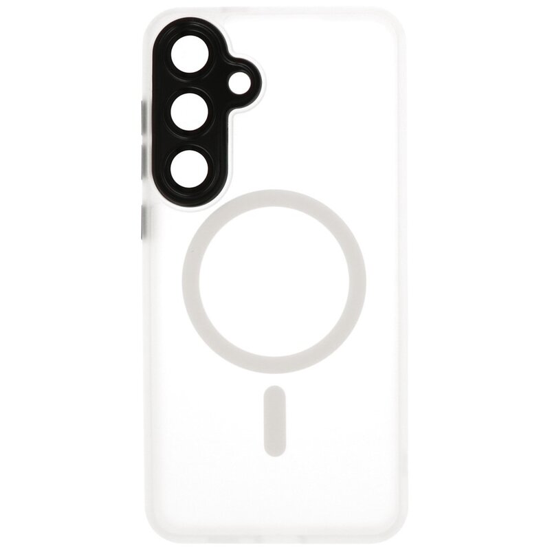 Matte-Transparent with Camera Protector Magsafe Case for Samsung Galaxy S24 - S25 White