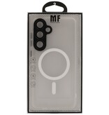 Matte-Transparent with Camera Protector Magsafe Case for Samsung Galaxy S24 - S25 White