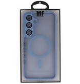 Coque mate transparente avec protection d'appareil photo Magsafe pour Samsung Galaxy S24 - S25, bleu