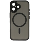 Funda Magsafe mate transparente con protector de cámara para iPhone 17, color negro