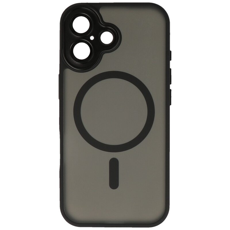 Custodia Magsafe opaca-trasparente con protezione per fotocamera per iPhone 17 nero