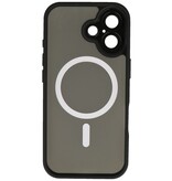Matt-Transparent mit Kameraschutz Magsafe Case für iPhone 17 Schwarz
