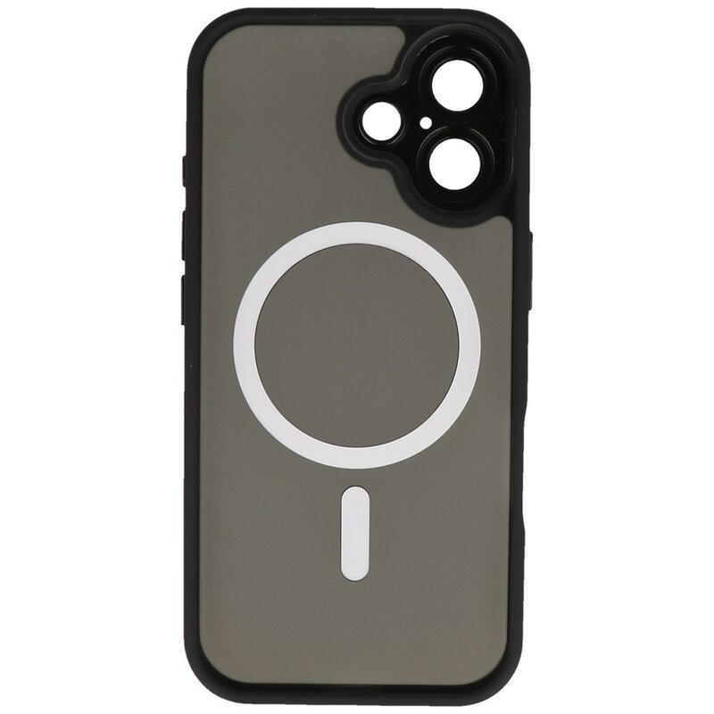 Coque transparente mate avec protection d'appareil photo Magsafe pour iPhone 17, noire