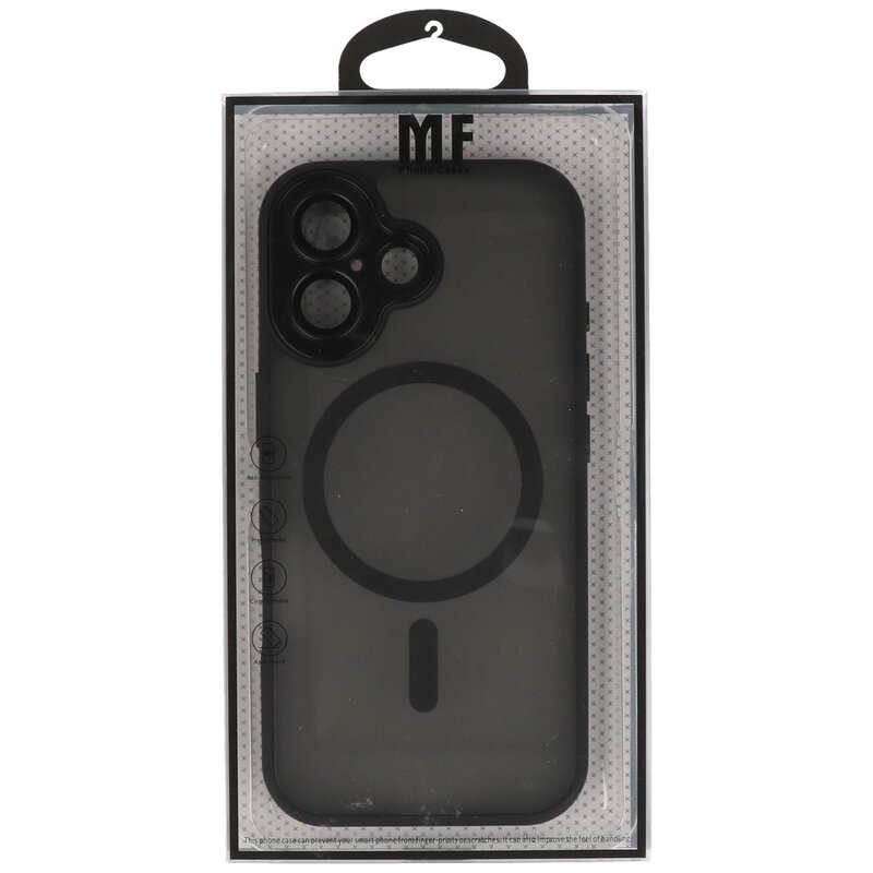 Custodia Magsafe opaca-trasparente con protezione per fotocamera per iPhone 17 nero