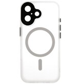 Coque transparente mate avec protection d'appareil photo Magsafe pour iPhone 17, blanche