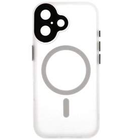 Coque transparente mate avec protection d'appareil photo Magsafe pour iPhone 17, blanche