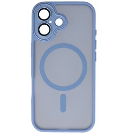 Custodia Magsafe opaca-trasparente con protezione per fotocamera per iPhone 17 blu