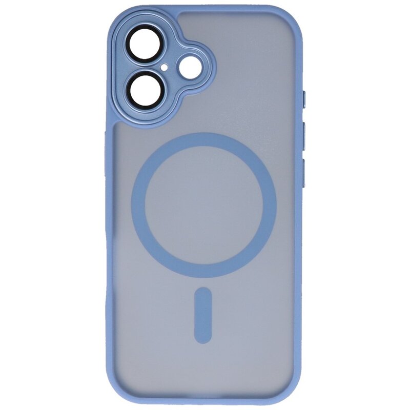 Funda Magsafe mate transparente con protector de cámara para iPhone 17 azul