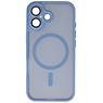 Coque mate transparente avec protection d'appareil photo Magsafe pour iPhone 17, bleu