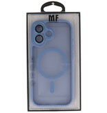 Coque mate transparente avec protection d'appareil photo Magsafe pour iPhone 17, bleu