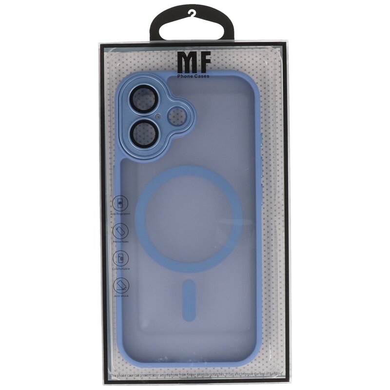 Matt-Transparent mit Kameraschutz Magsafe Case für iPhone 17 Blau