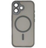 Funda Magsafe mate transparente con protector de cámara para iPhone 17 gris