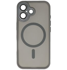 Funda Magsafe mate transparente con protector de cámara para iPhone 17 gris