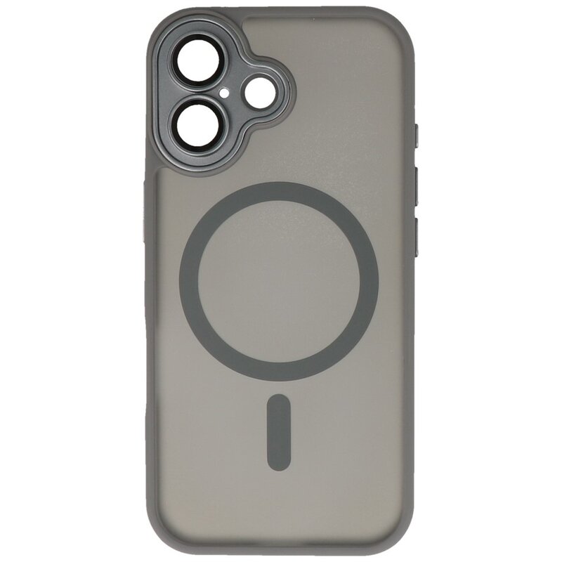 Matte-Transparent with Camera Protector Magsafe Case for iPhone 17 Gray