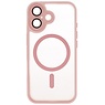 Custodia Magsafe opaca-trasparente con protezione per fotocamera per iPhone 17 rosa