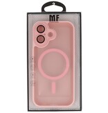 Funda Magsafe mate transparente con protector de cámara para iPhone 17, color rosa