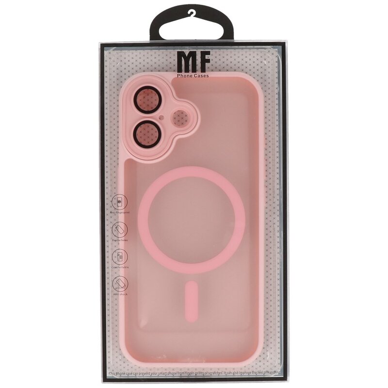 Matte-Transparent with Camera Protector Magsafe Case for iPhone 17 Pink
