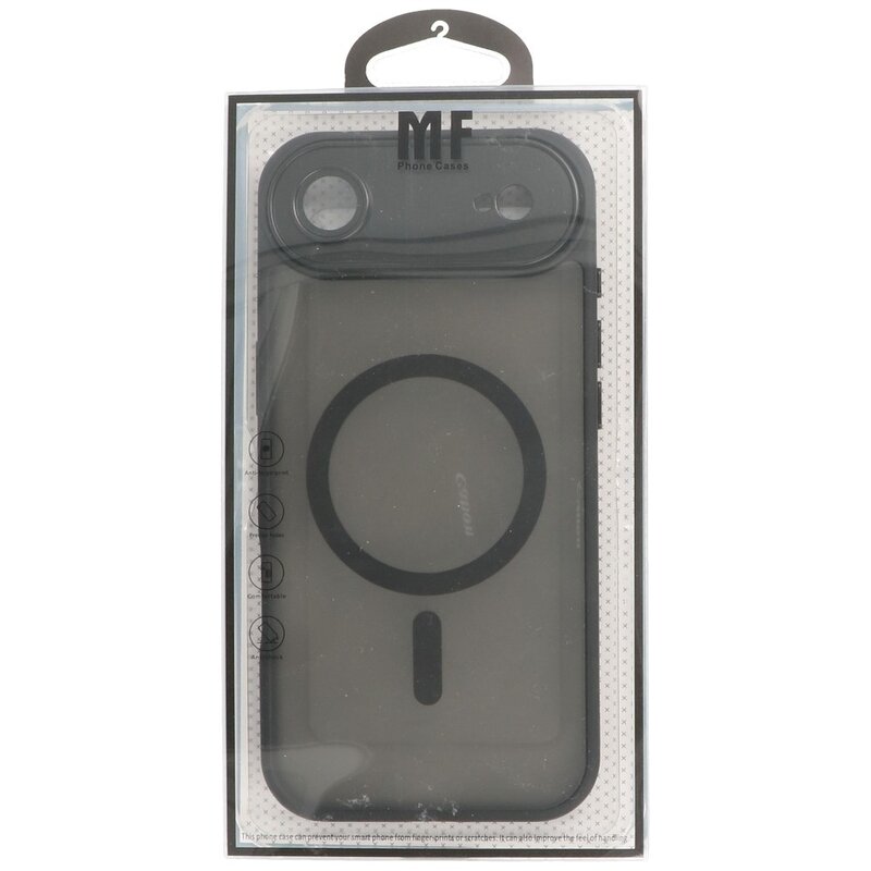 Custodia Magsafe opaca-trasparente con protezione per fotocamera per iPhone 17 Air, nero