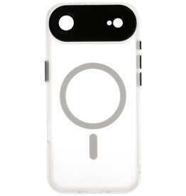 Funda Magsafe transparente mate con protector de cámara para iPhone 17 Air, color blanco