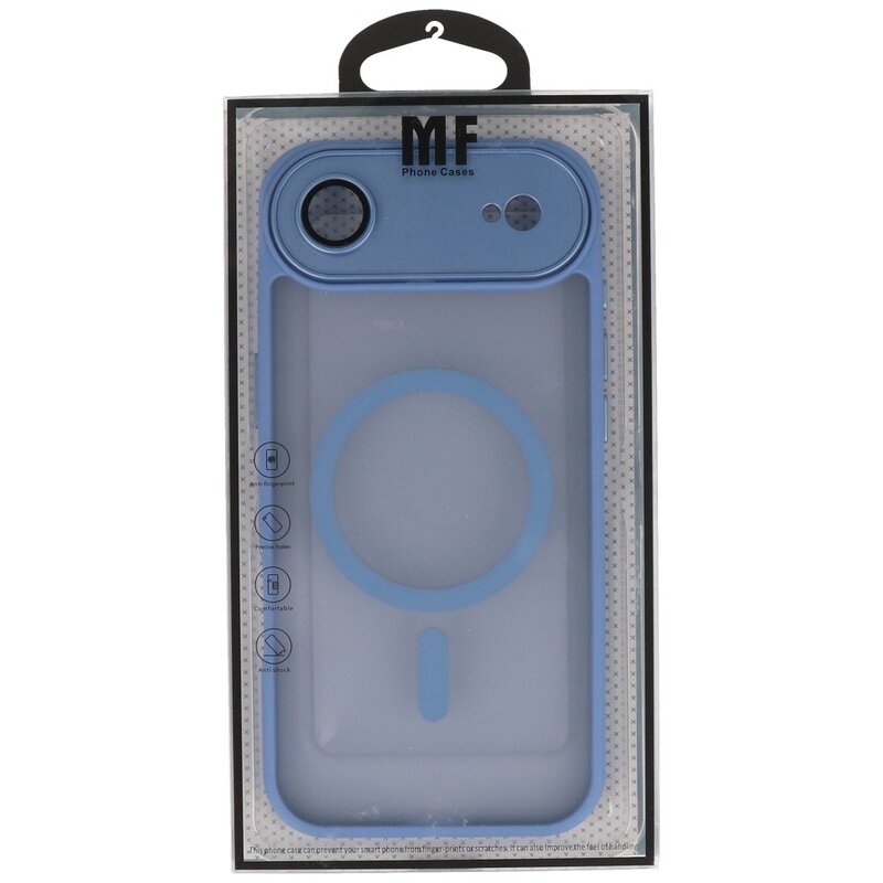 Coque transparente mate avec protection d'appareil photo Magsafe pour iPhone 17 Air Bleu