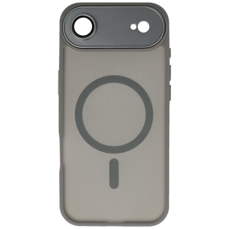 Custodia Magsafe opaca-trasparente con protezione per fotocamera per iPhone 17 Air grigio
