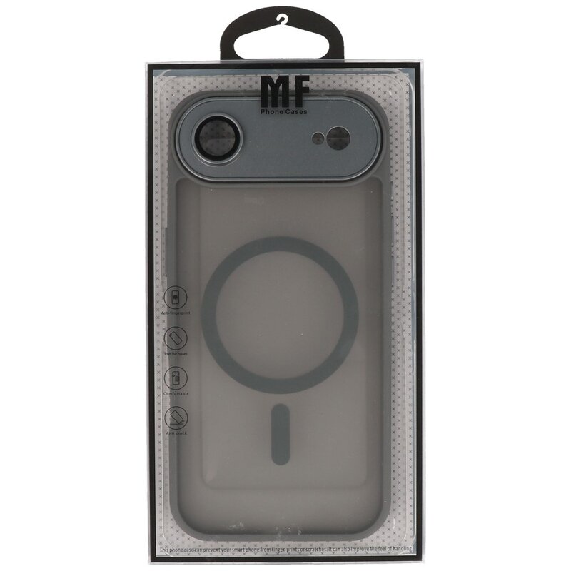 Coque transparente mate avec protection d'appareil photo Magsafe pour iPhone 17 Air Gris