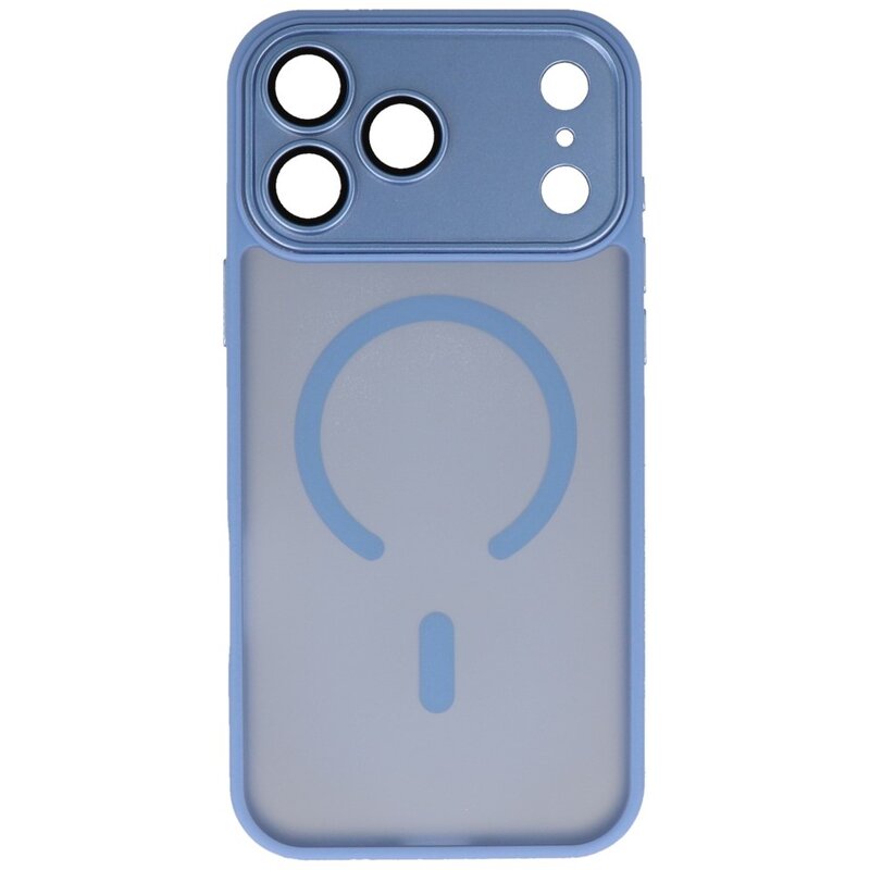 Matte-Transparent with Camera Protector Magsafe Case for iPhone 17 Pro Blue