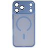 Custodia Magsafe opaca-trasparente con protezione per fotocamera per iPhone 17 Pro blu