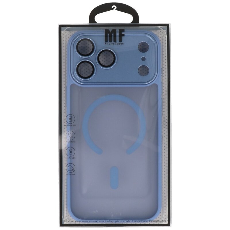 Matte-Transparent with Camera Protector Magsafe Case for iPhone 17 Pro Blue