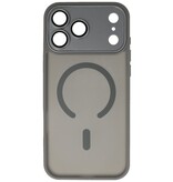 Coque transparente mate avec protection d'appareil photo Magsafe pour iPhone 17 Pro, grise