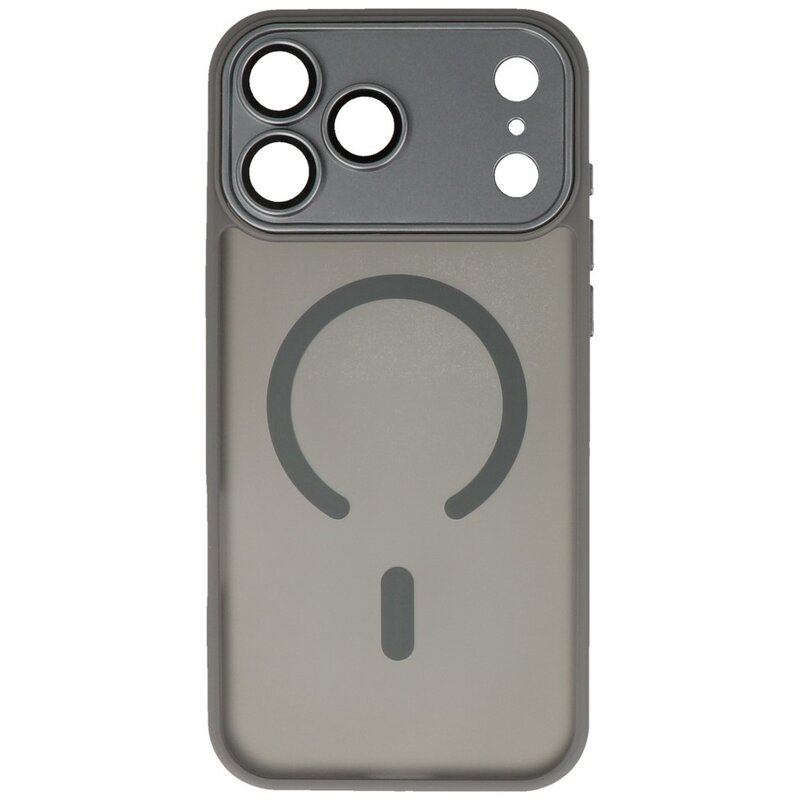 Matte-Transparent with Camera Protector Magsafe Case for iPhone 17 Pro Gray