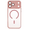 Custodia Magsafe opaca-trasparente con protezione per fotocamera per iPhone 17 Pro rosa