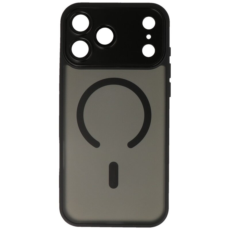 Mattransparent Magsafe-cover med kamerabeskytter til iPhone 17 Pro Max, sort