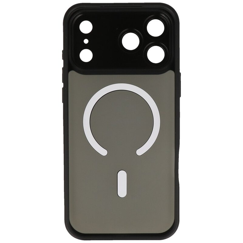 Mat-Transparent met Camera Beschermer Magsafe Case voor iPhone 17 Pro Max Zwart