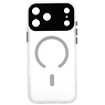 Coque transparente mate avec protection d'appareil photo Magsafe pour iPhone 17 Pro Max, blanche