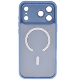 Mattransparent Magsafe-cover med kamerabeskytter til iPhone 17 Pro Max, blå