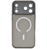 Funda Magsafe mate transparente con protector de cámara para iPhone 17 Pro Max, color gris