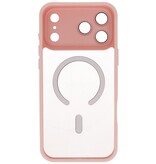 Funda Magsafe transparente mate con protector de cámara para iPhone 17 Pro Max, color rosa