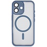 Coque transparente mate avec protection d'appareil photo Magsafe pour iPhone 15 Bleu - Copie