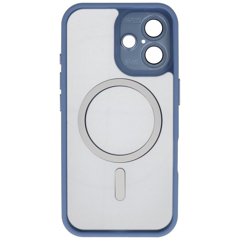 Matt-Transparent mit Kameraschutz Magsafe Case für iPhone 15 Blau - Kopie