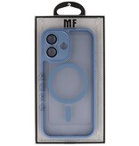 Coque transparente mate avec protection d'appareil photo Magsafe pour iPhone 15 Bleu - Copie
