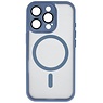 Matte-Transparent with Camera Protector Magsafe Case for iPhone 15 Pro Max Blue