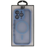 Mat-Transparent met Camera Beschermer Magsafe Case voor iPhone 15 Pro Max Blauw