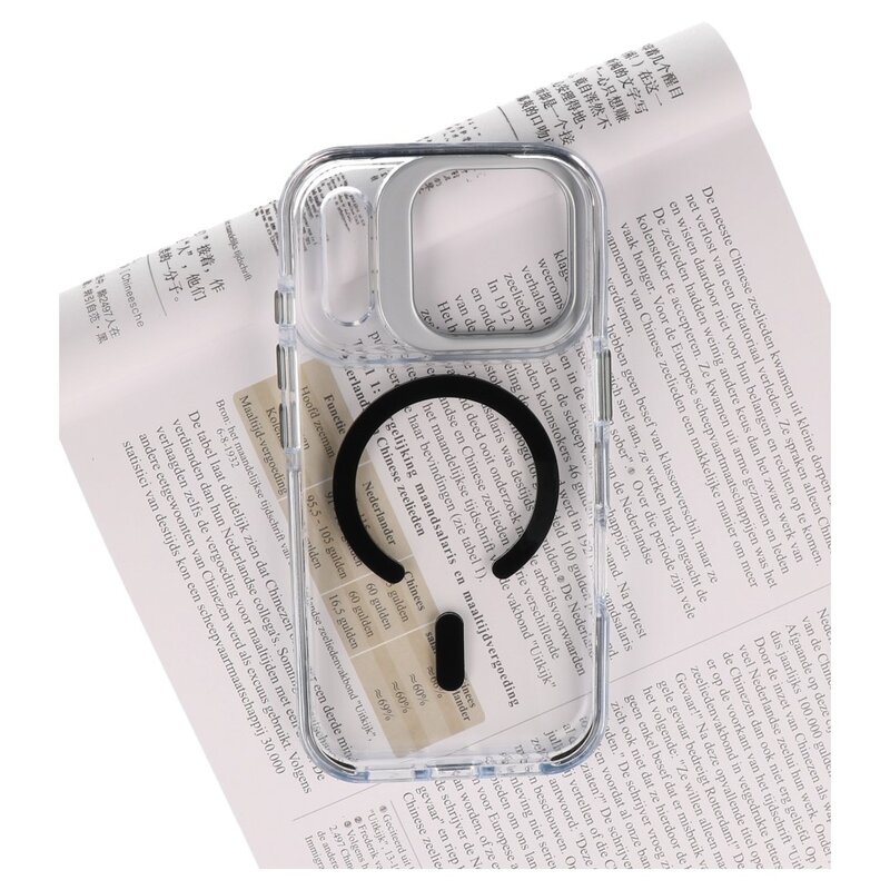 J2 Ingebouw Magsafe J2 Schutzhülle mit integriertem MagSafe und Standfunktion – Vergilbungsbeständige, transparente Hülle für iPhone 17 Pro – Schwarz