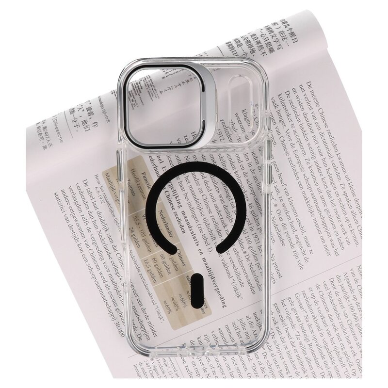 J2 Ingebouw Magsafe J2 Schutzhülle mit integriertem MagSafe und Standfunktion – Gelbe, widerstandsfähige, transparente Hülle für iPhone 17 Pro Max