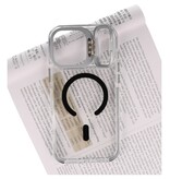 J2 Ingebouw Magsafe J2 Magsafe integrato con funzione di supporto - Custodia in materiale trasparente resistente al giallo per iPhone 17 Pro Max - Nero