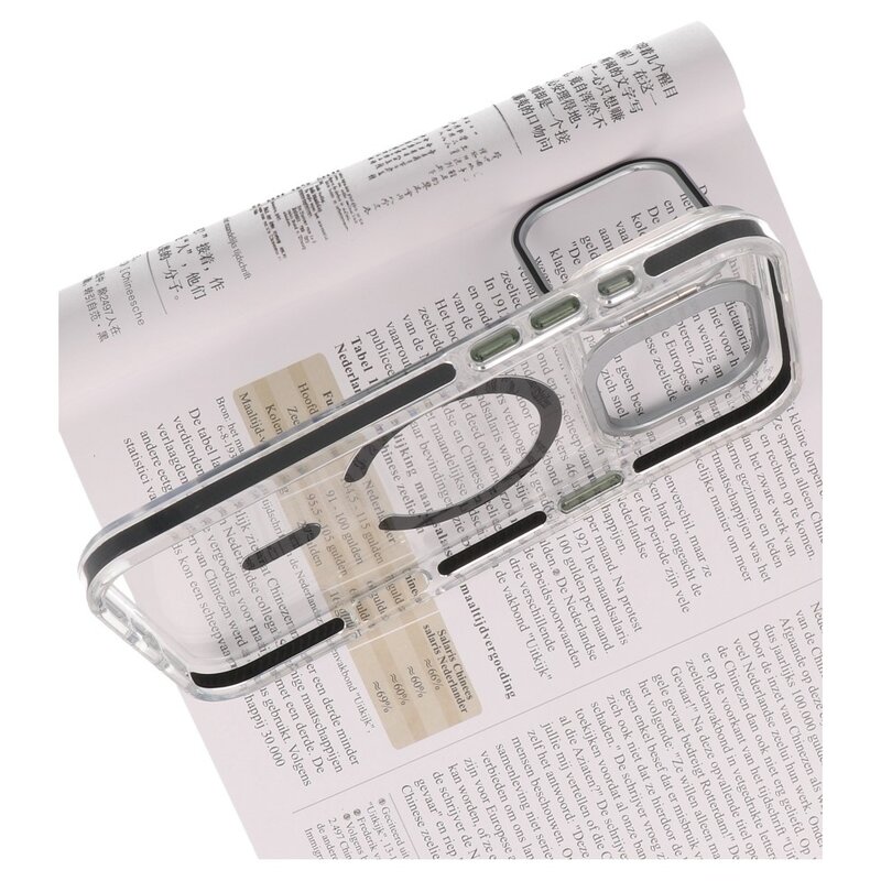 J2 Ingebouw Magsafe J2 Schutzhülle mit integriertem MagSafe und Standfunktion – Gelbe, widerstandsfähige, transparente Hülle für iPhone 17 Pro Max