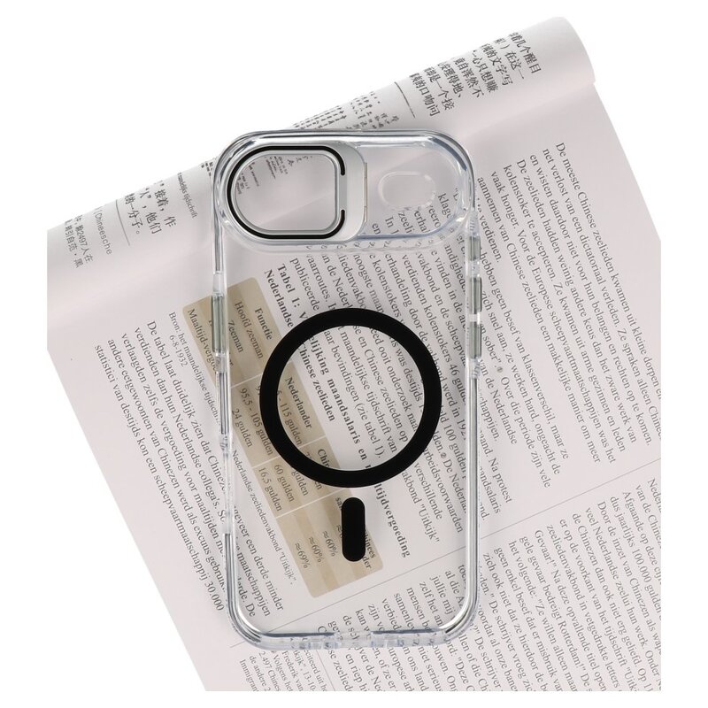 J2 Ingebouw Magsafe J2 Indbygget Magsafe med ståfunktion - Gult, modstandsdygtigt, gennemsigtigt materialecover til iPhone 17 Air - Sort