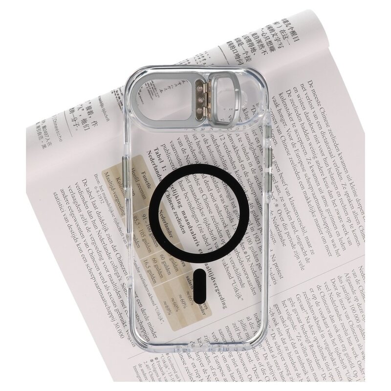 J2 Ingebouw Magsafe J2 Ingebouw Magsafe met Staande Functie - Geelbestendig Transparant Materiaal Hoesje voor de iPhone 17 Air