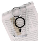 J2 Ingebouw Magsafe J2 Magsafe integrato con funzione di supporto - Custodia in materiale trasparente resistente giallo per iPhone 17 - Nero